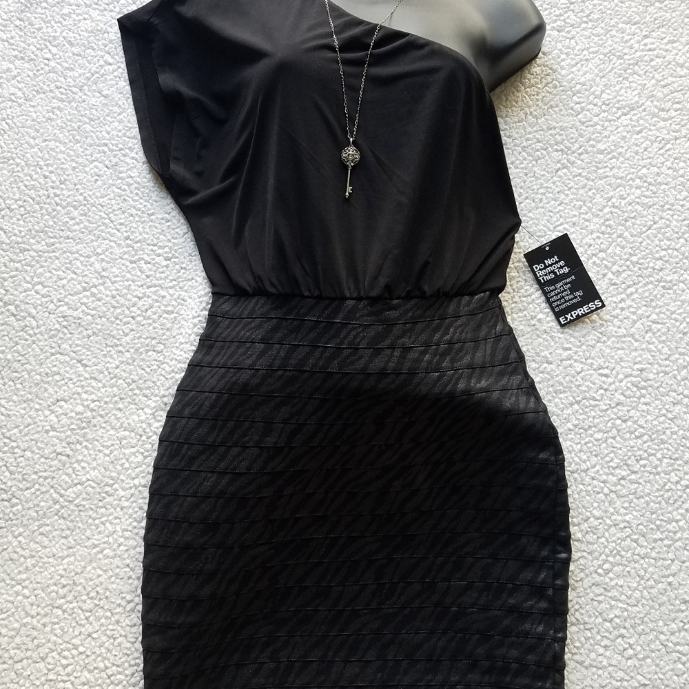 EXPRESS One Shoulder Bandage dress